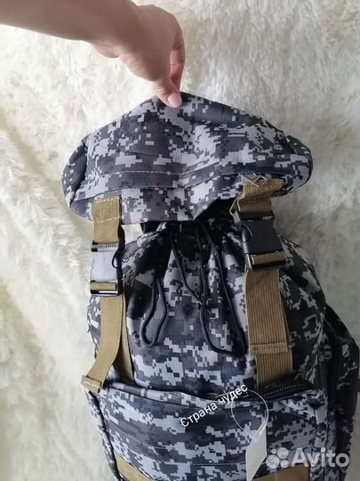 Новый походный туристический рюкзак пиксель серый