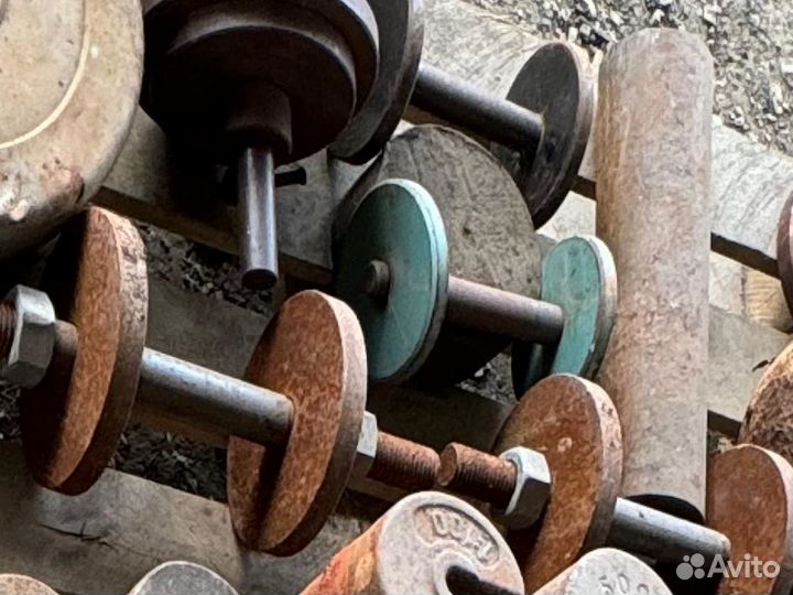 Спортинвентарь Б/У: гантели, гири, диски, штанги