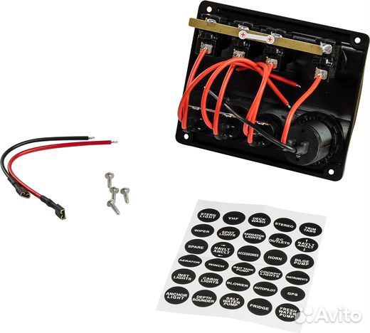 Панель бортового питания 3 переключателя, USB заря