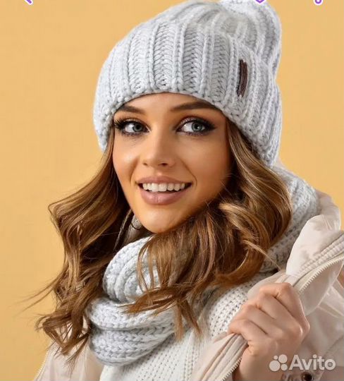 Шапка, снуд, шарф зимние