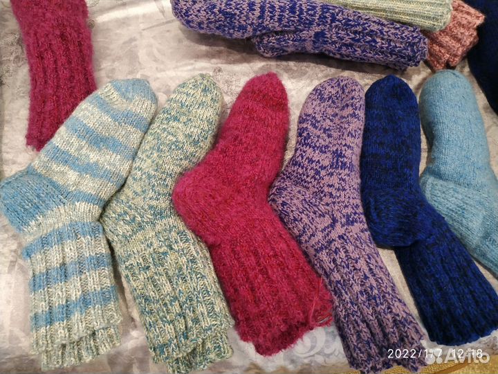 Носки вязаные шерстяные мужские и женские