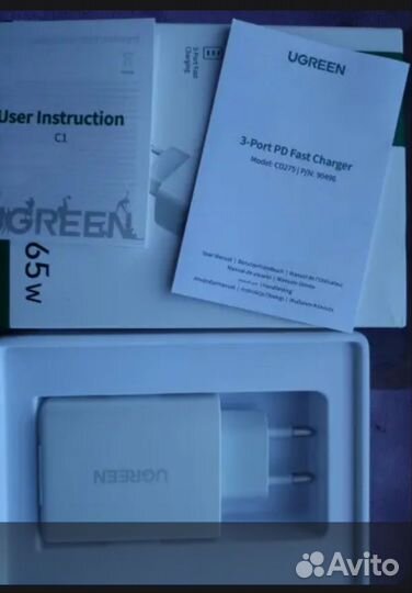 Ugreen 65w, зарядное устройство