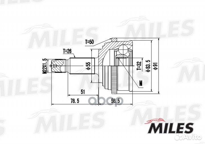 Шрус honda civic VI 1.4-1.6 94-01 нар. +ABS UK