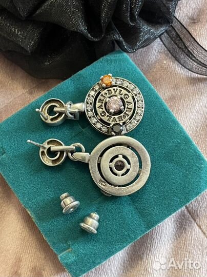 Серебряные серьги 925 bvlgari