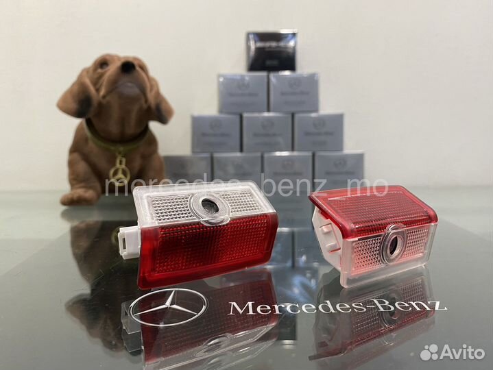 Подсветка окружения с проекцией логотипа Мерседес