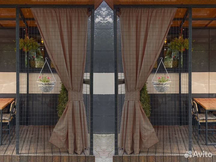 Террасные шторы Oxford беж высота 150 - 250см