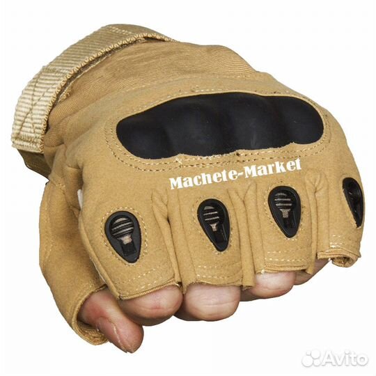 Тактические беспалые перчатки с защитой