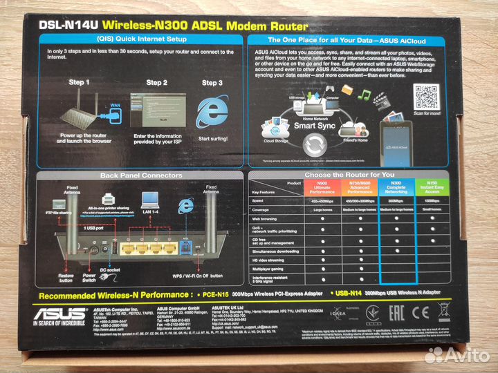 Adsl Wif iмодем- роутер asus
