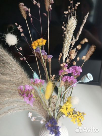 Букет в вазе, интерьер декор, сухоцветы