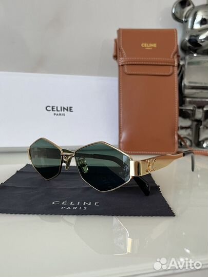 Ромбовидные женские очки Celine с сумкой - чехлом