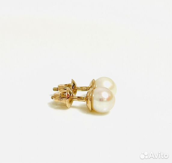 Золотые серьги с жемчугом