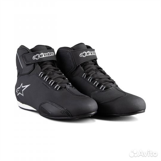 Motorradschuhe Alpinestars Stella Sektor Waterproof Schwarz-Silber Черный