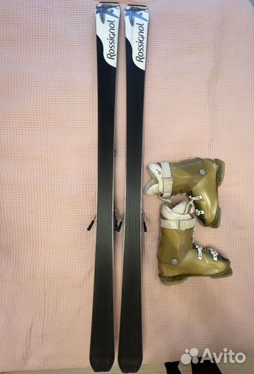 Горные лыжи 162 ботинки горнолыжные 26.5 Rossignol