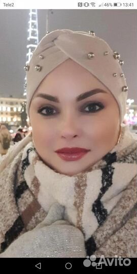 Повязка / шапка для волос, велюр. Цвет бежевый