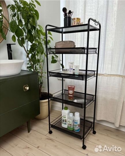 Этажерка стеллаж на колесиках для хранения вещей
