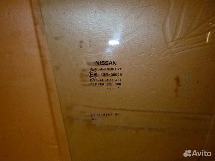 Стекло двери задней правой nissan juke (F15) 2011