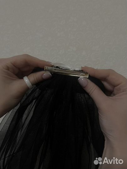 Фата для девичника черная