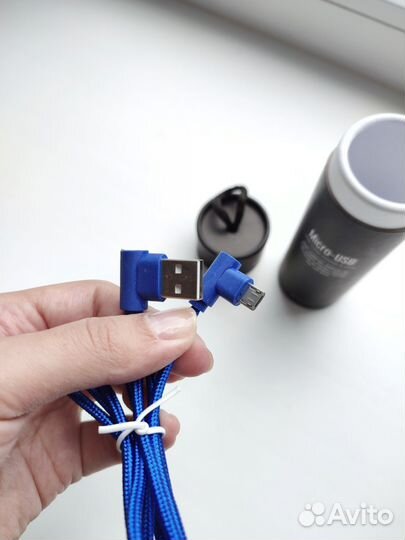 Кабель для зарядки Usb - micro Usb, синий