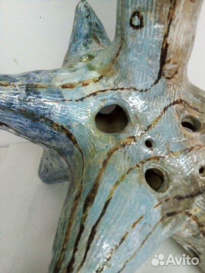 Керамический авторский вазон звезда