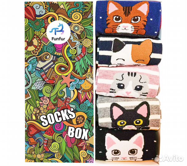 Носки Funfur Cats в наборе 5 пар