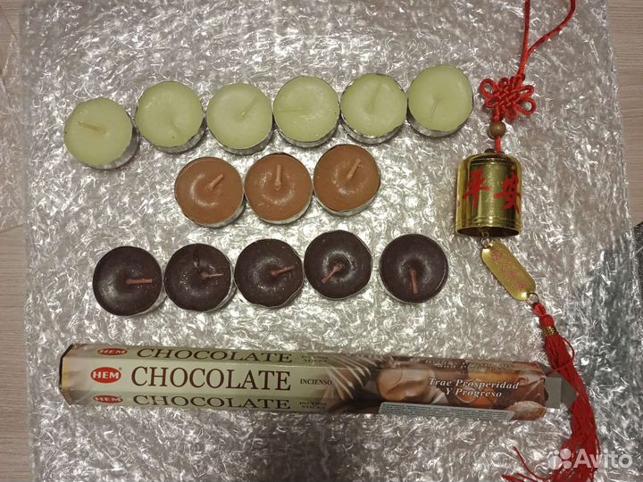 Набор: арома-палочки, свечки, колокольчик