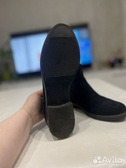 Ботинки челси женские 38 нутральная замша