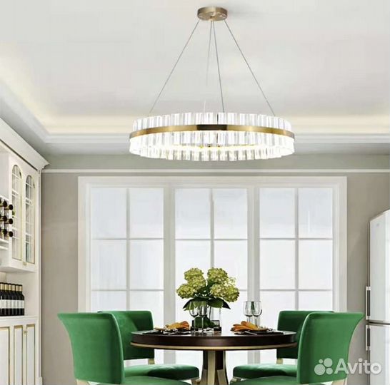 Подвесная люстра LED Светодиодная Золото / Хром