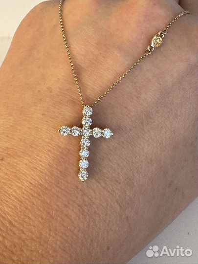 Колье крест с бриллиантами