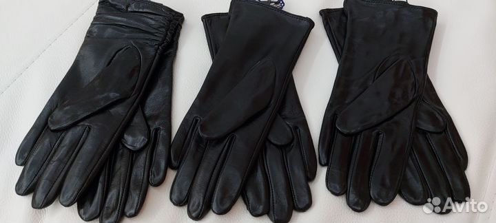 Женские перчатки из лайковой кожи на шёлке