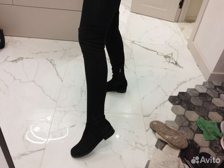 Сапоги ботфорты 40 размер натуральная замша