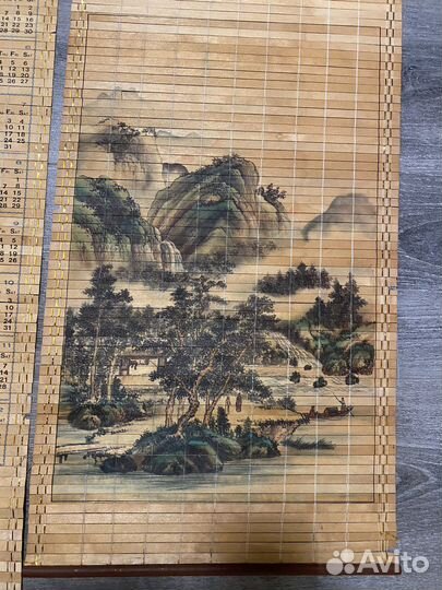 Календарь бамбуковый, панно Сингапур