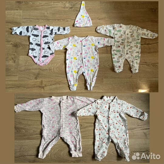 Большой пакет одежды для новорожденной девочки