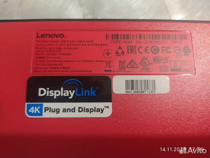 Док-станция Lenovo ThinkPad
