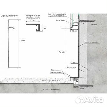 Микроплинтус Laconistiq Micro 11 mini Белый матовы