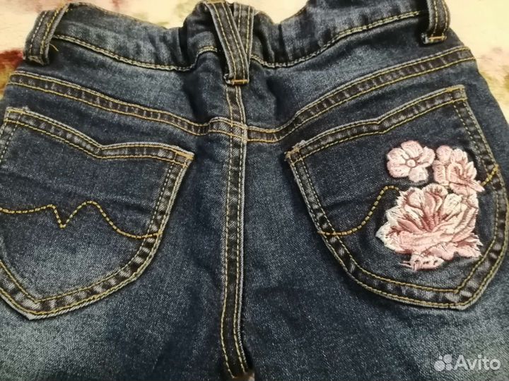 Джинсовые брючки для девочки утепленные