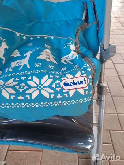 Прогулочная зимняя коляска санки