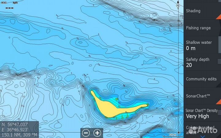 Карты глубин C-Map, Navionics, Garmin