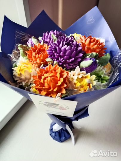 Цветы из зефира. Букет из зефира