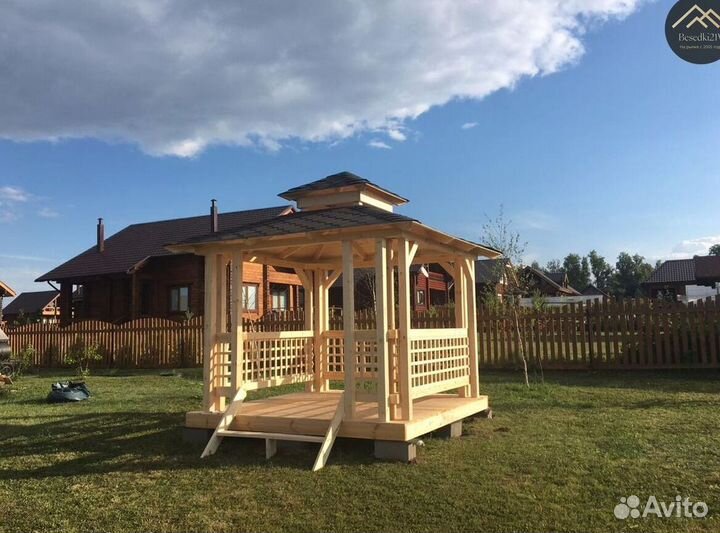 Беседка из сосны. Доставка