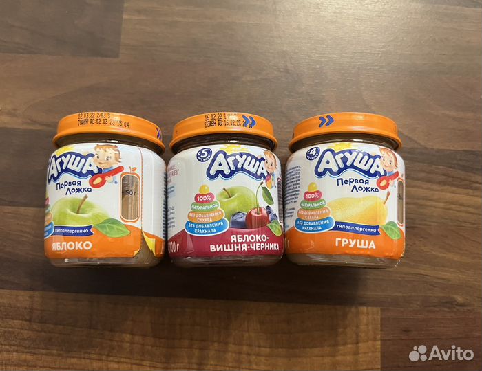 Фруктовое пюре Агуша (100гр, ассорти)