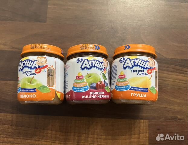 Фруктовое пюре Агуша (100гр, ассорти)