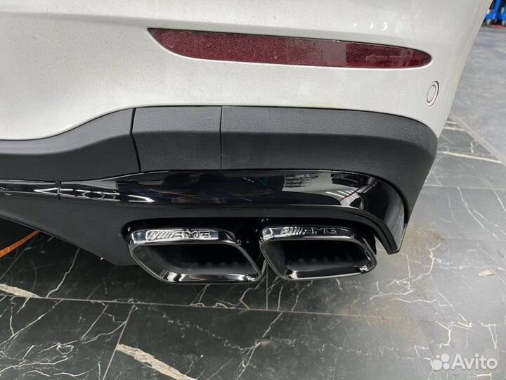Диффузор + насадки Mercedes GLC x253 стиль 63 AMG