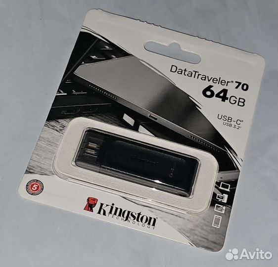 USB-флешка Kingston 70/USB 3.2 64 GB type c новая