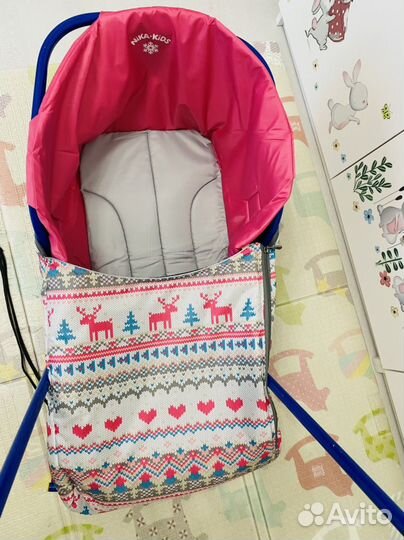 Сиденье матрас для санок с чехлом для ног Nika