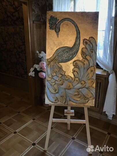 Картина Павлин в золоте