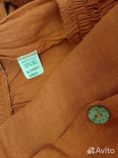 Льняной женский костюм бохо 56-58-60-62 Италия