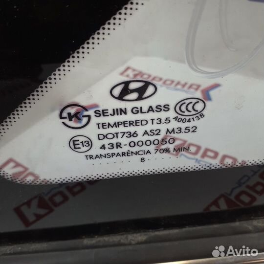 Стекло кузова глухое заднее правое форточка hyund