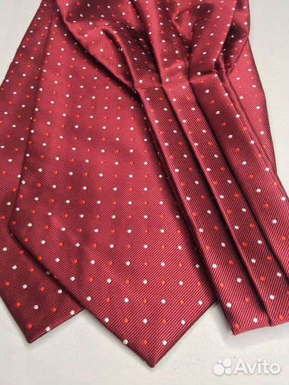 Новый Аскот-шейный платок бордовый в горошек