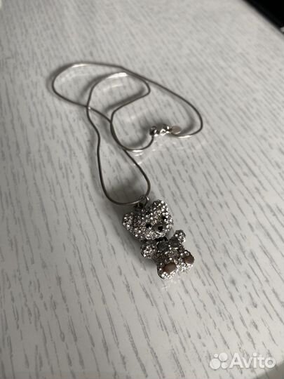 Подвеска Мишка и серебряная цепочка