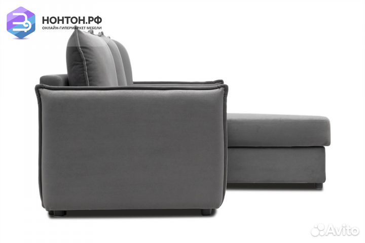 Диван угловой дельфин Джерси серый